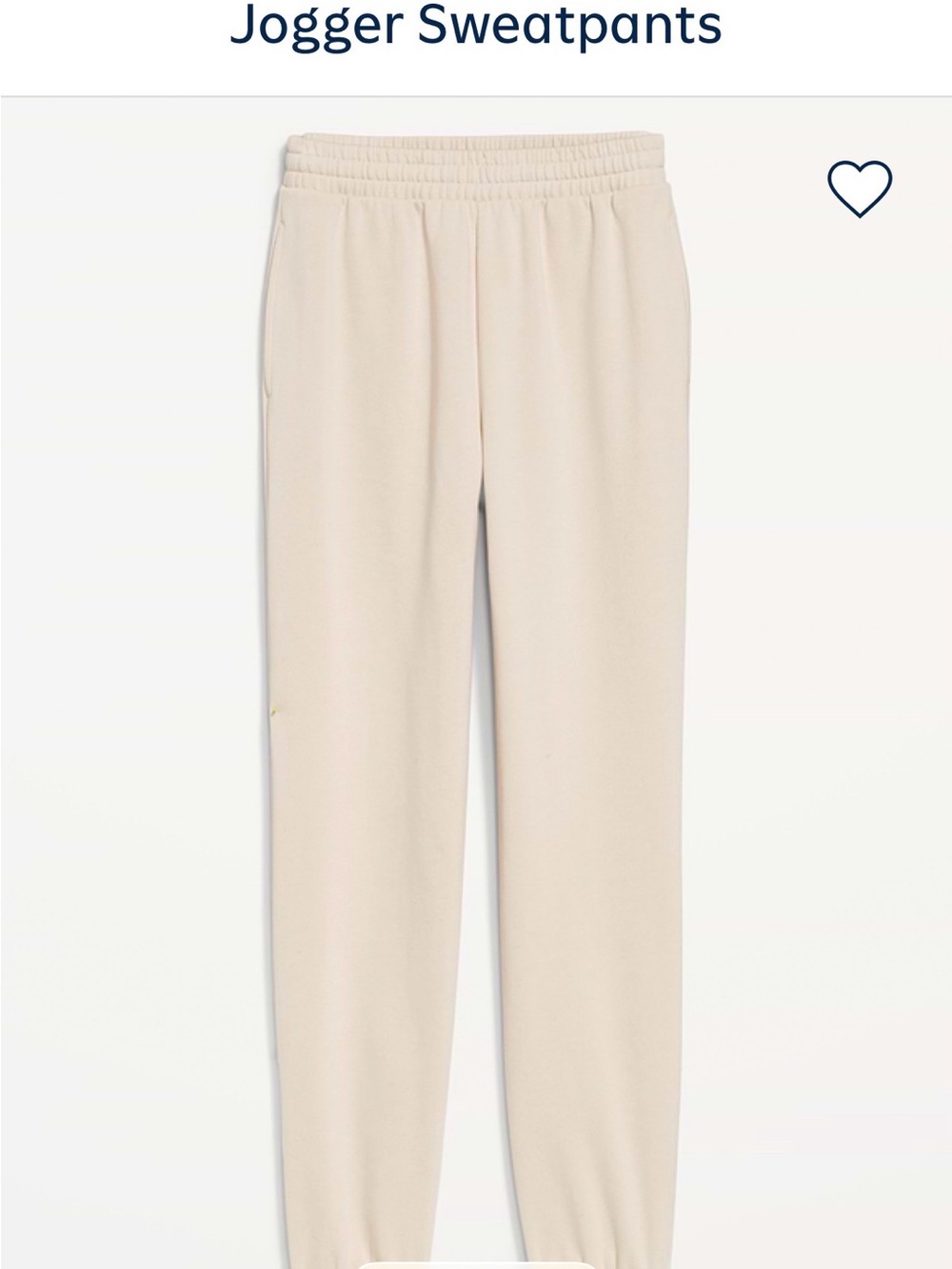Old Navy Light Heather Cream Women's Joggers - Elastic Waist